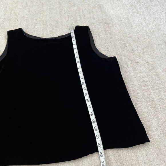 Eileen Fisher Black Silk Velvet Sleeveless Blouse Tank Top L - Picture 5 of 8